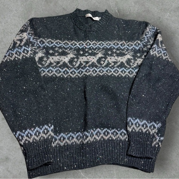 Other - Men's Dark Gray Patterned Wool Sweater